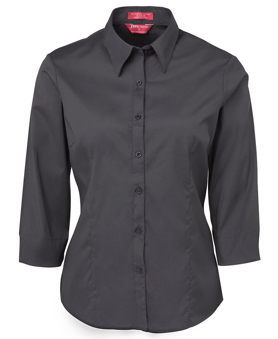 JB's Wear-JB's Ladies Urban 3/4 Poplin Shirt-Charcoal / 6-Uniform Wholesalers - 4