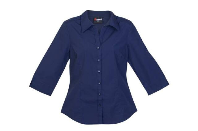 Ramo-Ramo Ladies 3/4 Sleeve Shirts-Navy / 8-Uniform Wholesalers - 6