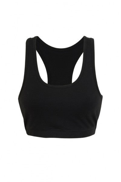 Ramo-Ramo Ladies Self Brassiere Singlet-Black / 8-Uniform Wholesalers - 2