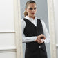 Biz Corporates Peaked Ladies Vest with Knitted Back (50111)