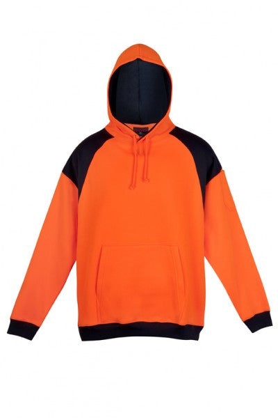 Ramo-Ramo  Mens' Contrast  Fleece Hoodie	(new)-Orange/Navy / S-Uniform Wholesalers - 2