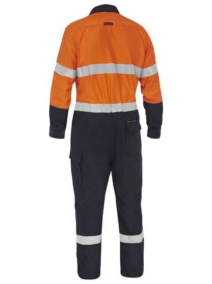 Bisley Apex 185/240 Taped Hi Vis FR Ripstop Vented Coverall (BC8477T)