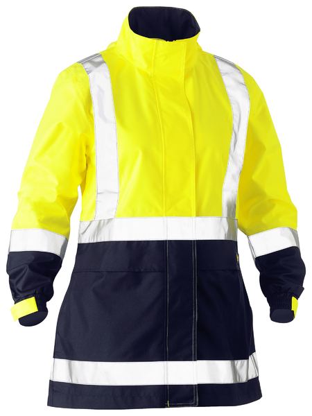 Bisley Women's Taped Hi Vis Recycled Rain Shell Jacket (BJL6766T)