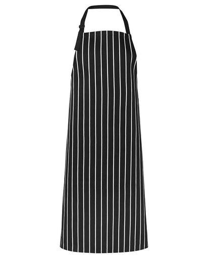 JB's Wear-JB's Bib Striped Without Pocket Apron-Black/White / 86X93 BIB-Uniform Wholesalers - 2