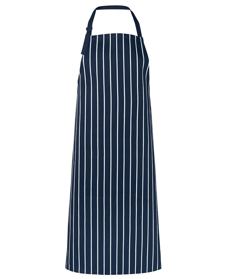 JB's Wear-JB's Bib Striped Without Pocket Apron-Navy/White / 86X93 BIB-Uniform Wholesalers - 3