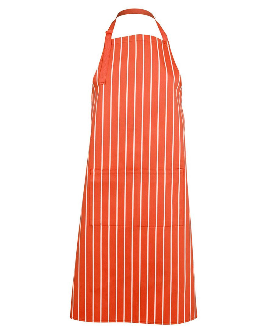 JB's Wear-JB's  Bib Striped Apron-Orange/White / 86 X 93-Uniform Wholesalers - 7
