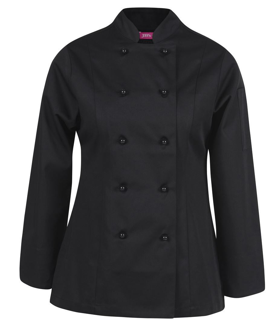 JB's Wear-JB's Ladies Vented L/S Chef's Jacket-BLACK / 06-Uniform Wholesalers - 2