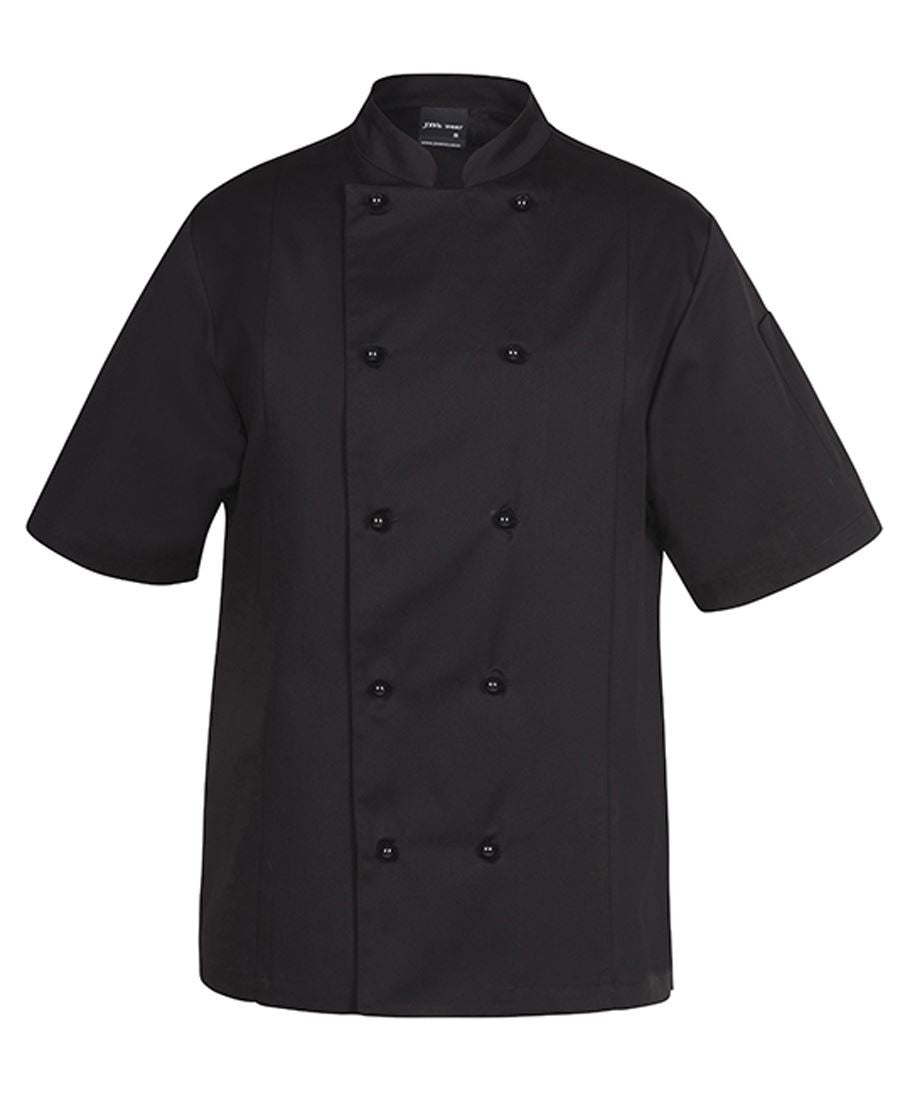 JB's Wear-JB's Vented Chef's S/s Jacket-BLACK / S-Uniform Wholesalers - 2