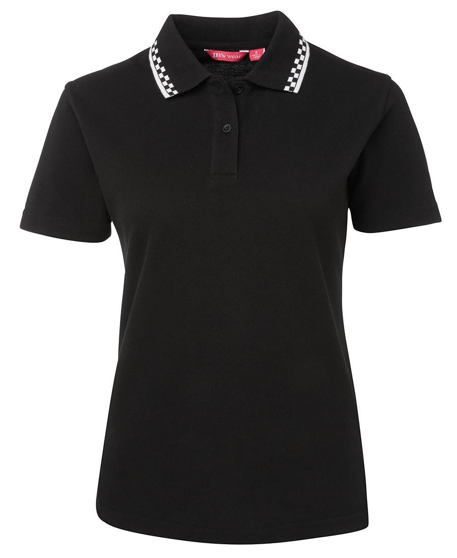 JB's Wear-Jb's Ladies Chef's Polo-Black/White / 8-Uniform Wholesalers - 2