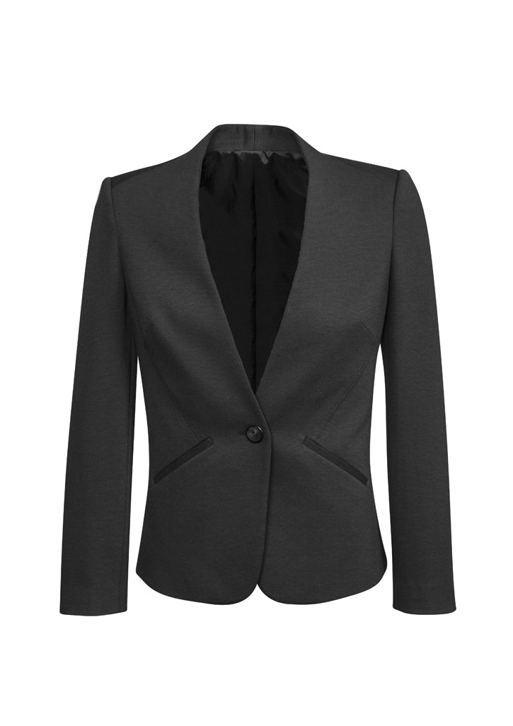 Biz Corporates Ladies Single Button Collarless Jacket (61610) Clearance