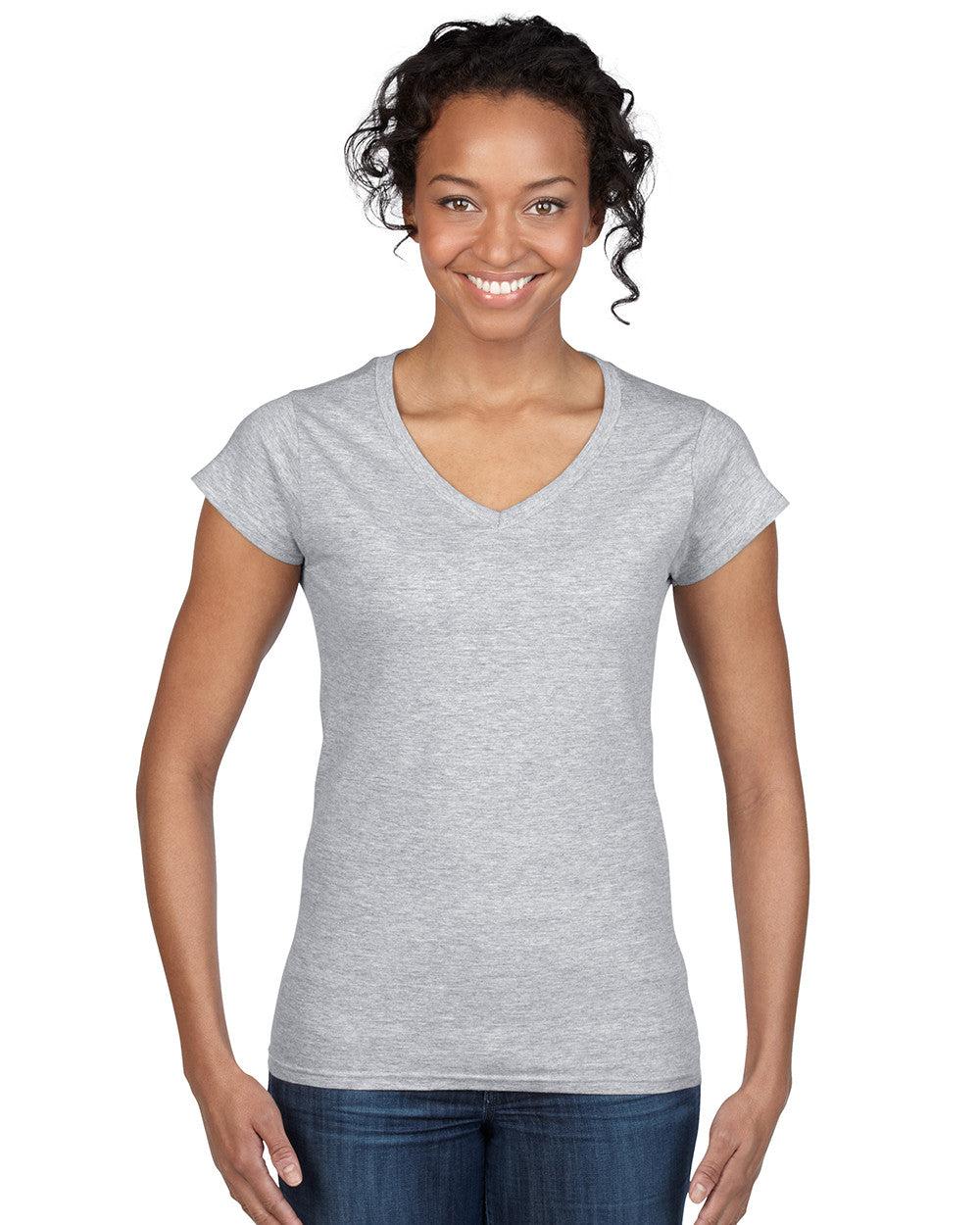 Gildan Soft Style Ladies V Neck T/S-(64V00L) – Uniform Wholesalers
