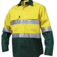 King Gee-King Gee L/s Hi-vis Open Front Spliced Reflect Shirt with Hi Vis Tape-Yellow/Green / S-Uniform Wholesalers - 2