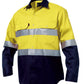 King Gee-King Gee L/s Hi-vis Open Front Spliced Reflect Shirt with Hi Vis Tape-Yellow/Navy / S-Uniform Wholesalers - 3