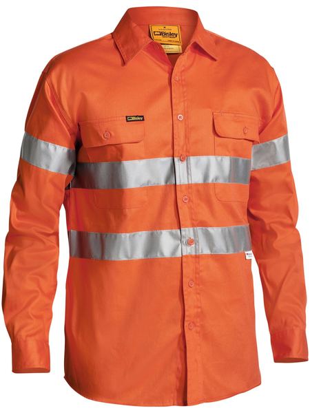 Bisley Hi Vis Drill L/S Shirt 3M Reflective Tape (BT6482)