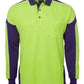 JB's Wear-JB's Hi Vis Long Sleeve Arm Panel Polo - Adults-Lime/Purple / XS-Uniform Wholesalers - 7