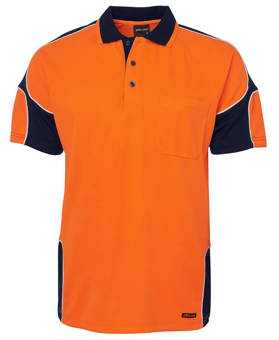 JB's Wear-JB's Hi Vis S/S Arm Panel Polo - Adults-Orange/Navy / XS-Uniform Wholesalers - 10