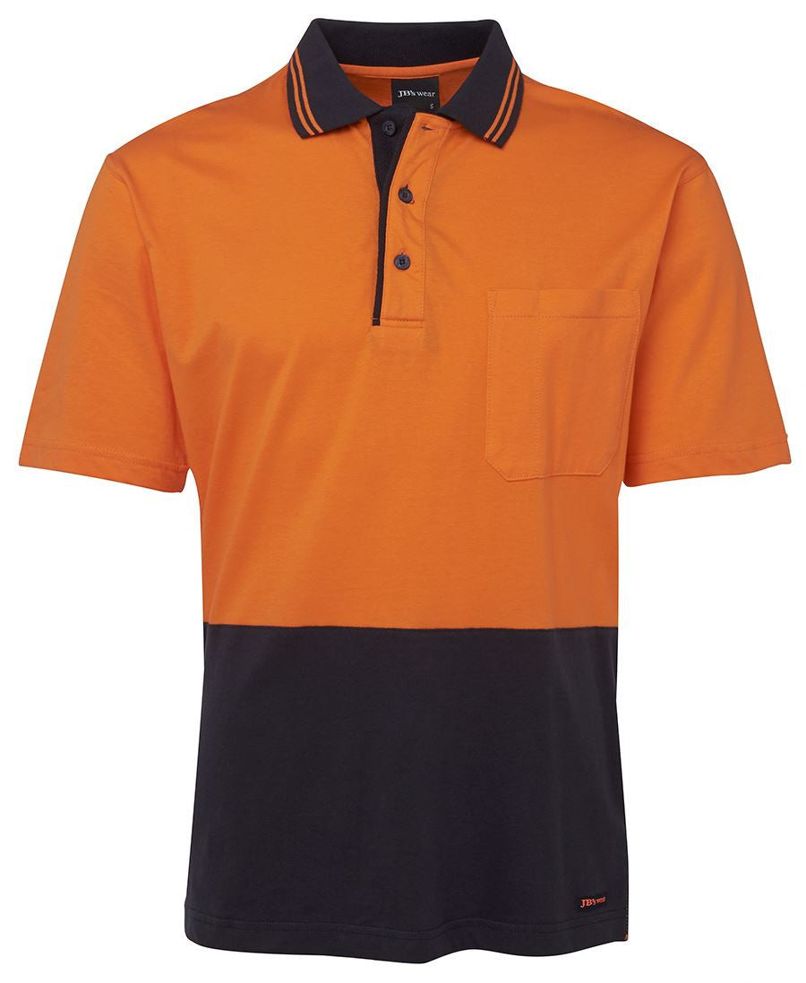 JB's Wear-Jb's Hi Vis Short Sleeve Cotton Polo - Adults-Orange/Navy / XS-Uniform Wholesalers - 2