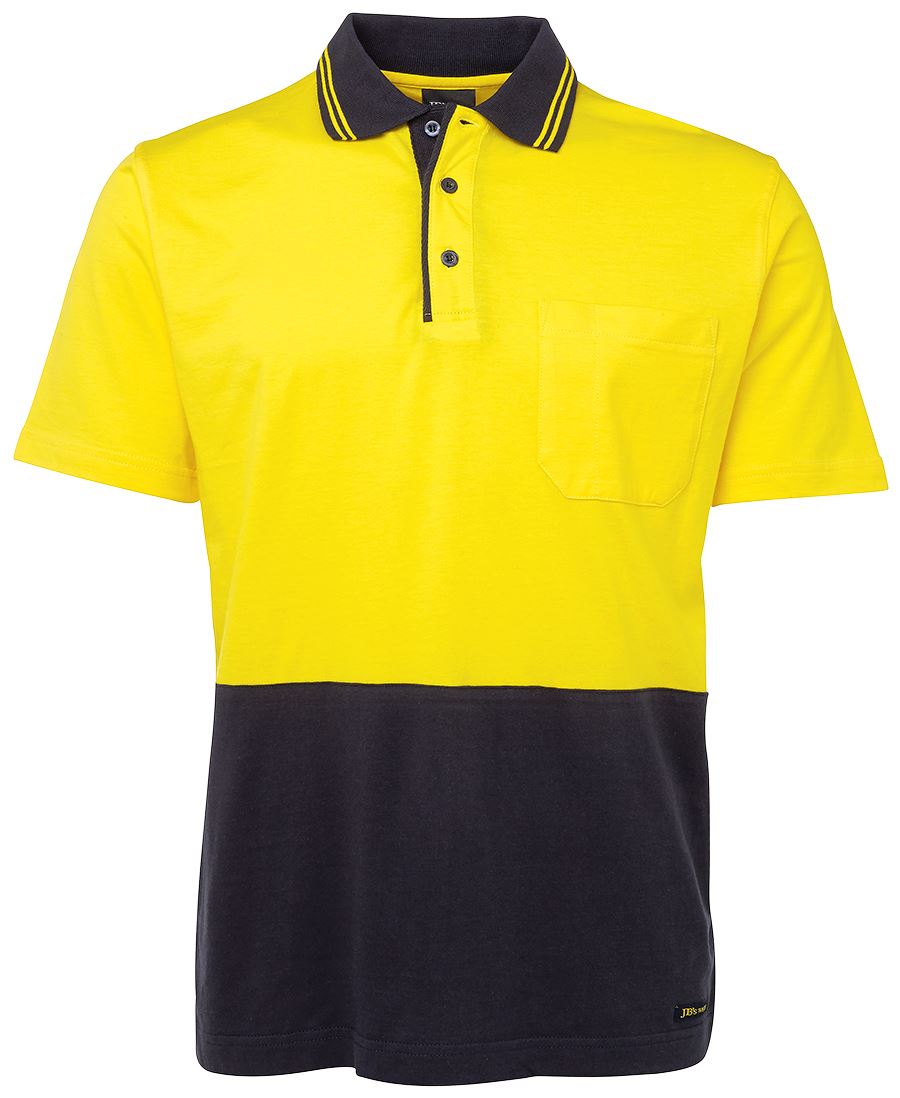 JBs Wear Hi Vis Short Sleeve Cotton Polo - Adults (6CPHV)