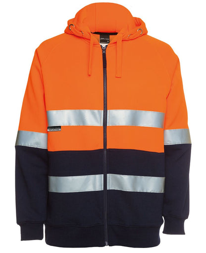 JBs Wear Hi Vis (D+N) Full Zip Fleecy Hoodie (6DNH)