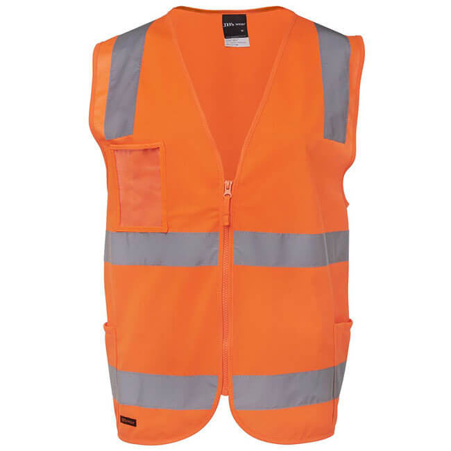 JBs Wear HI VIS (D+N) Zip Safety Vest (6DNSZ)