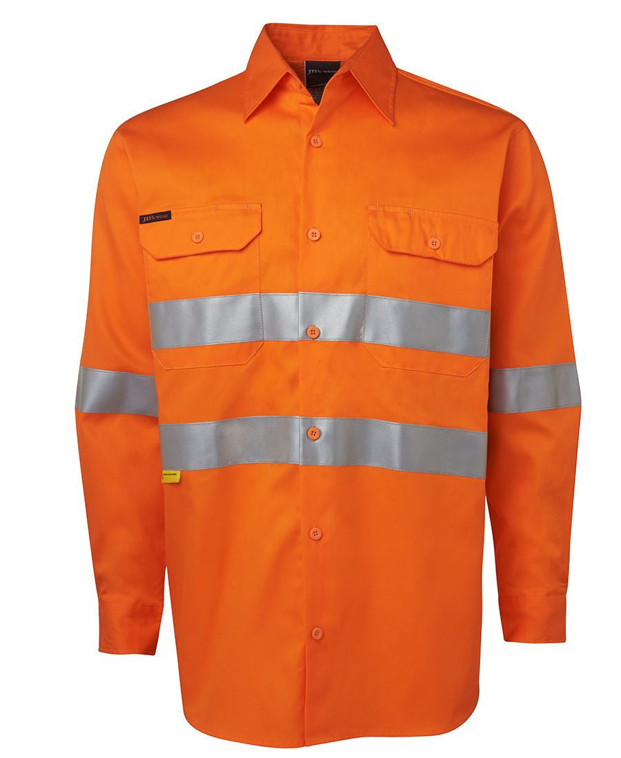 JB's Wear-Jb's Hi Vis Long Sleeve (D+N) 150g Work Shirt - Adults-Orange / XS-Uniform Wholesalers - 9