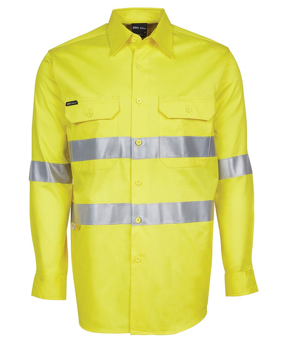 JB's Wear-Jb's Hi Vis Long Sleeve (D+N) 150g Work Shirt - Adults-Yellow / XS-Uniform Wholesalers - 6