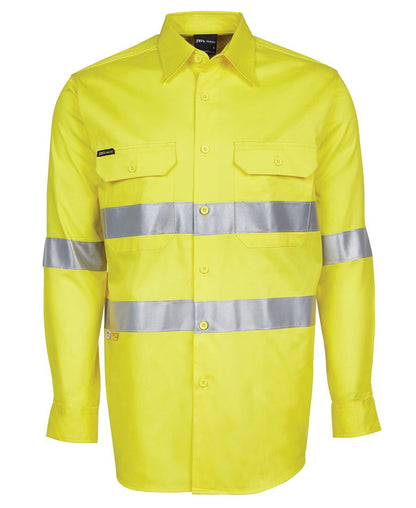 JB's Wear-Jb's Hi Vis Long Sleeve (D+N) 150g Work Shirt - Adults-Yellow / XS-Uniform Wholesalers - 6
