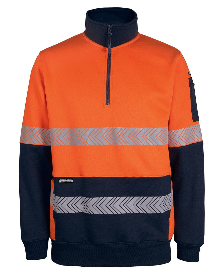 JBs Wear Hi Vis 330G 1/2 Zip Segmented Tape Fleece (6DPS)