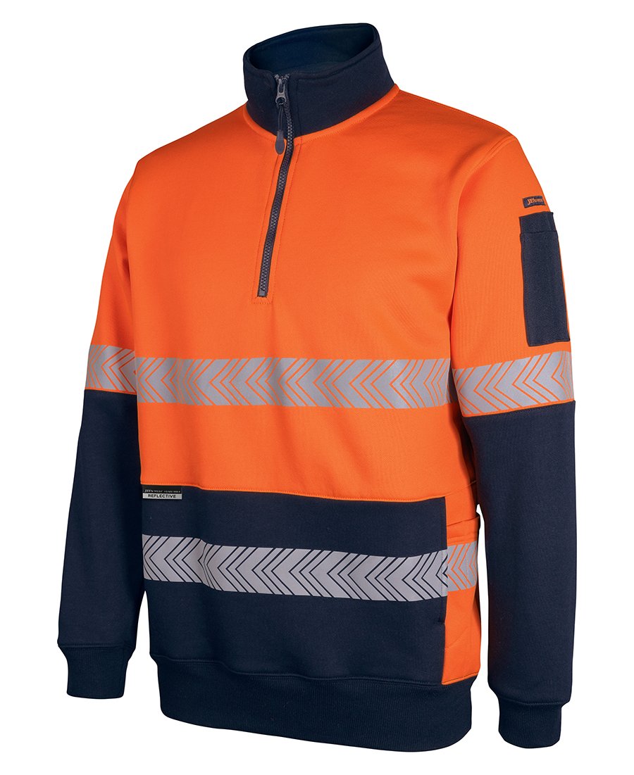 JBs Wear Hi Vis 330G 1/2 Zip Segmented Tape Fleece (6DPS)