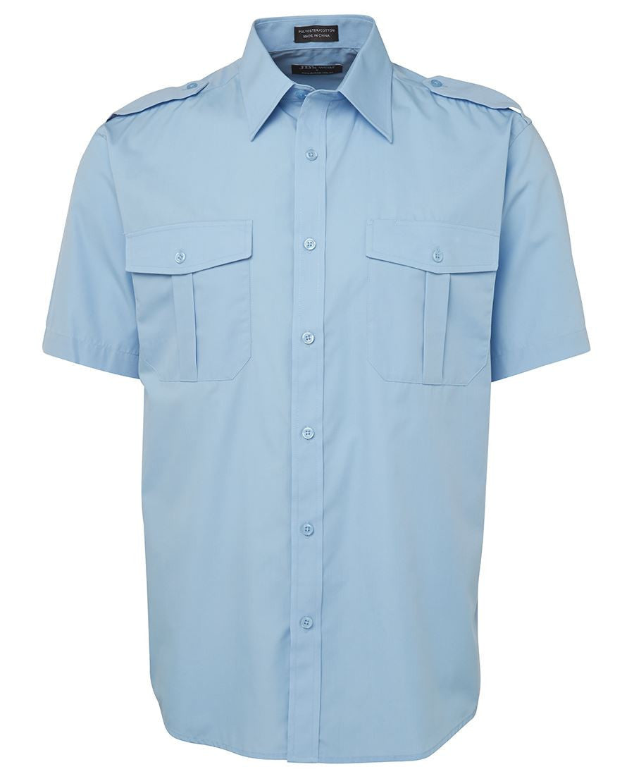 JB's Wear-Jb's Epaulette Gents Shirt-Blue S/S / S-Uniform Wholesalers - 2
