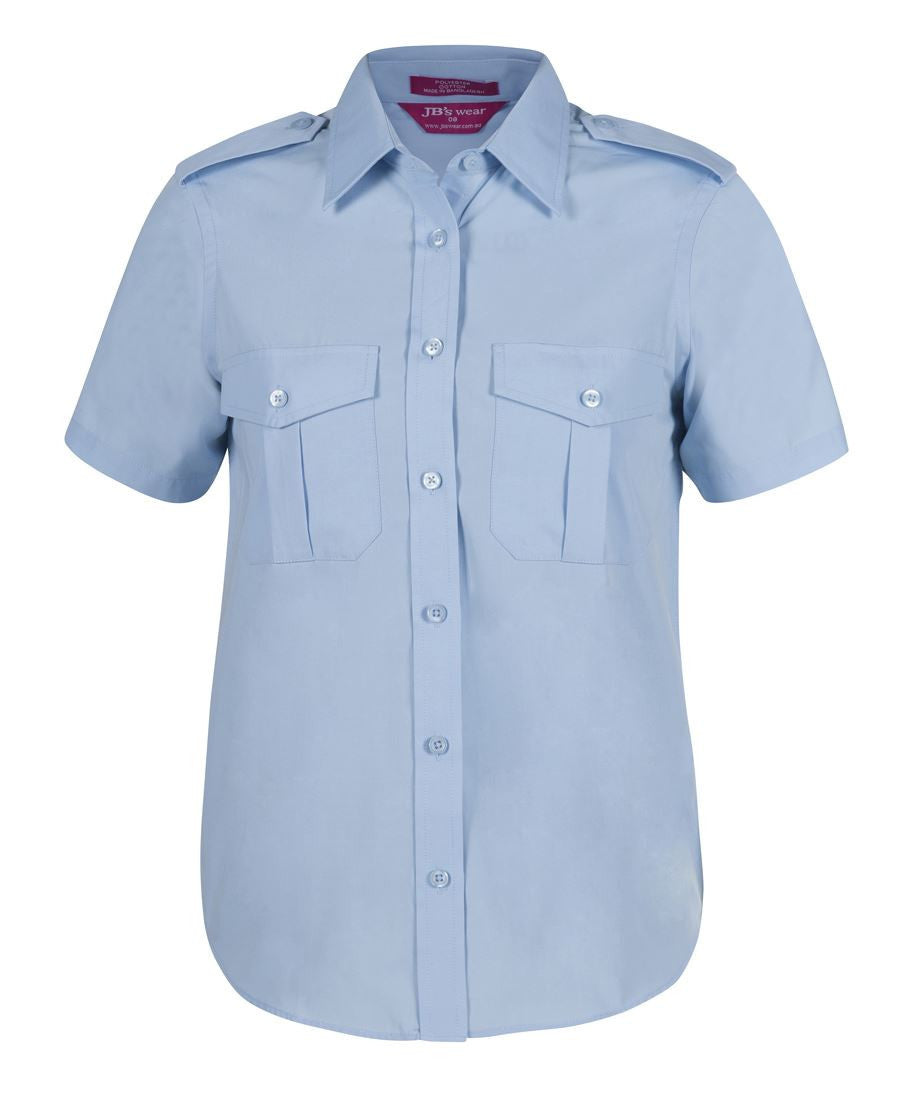 JB's Wear-JB's Ladies Epaulette Shirt S/S-8 / Blue-Uniform Wholesalers - 2