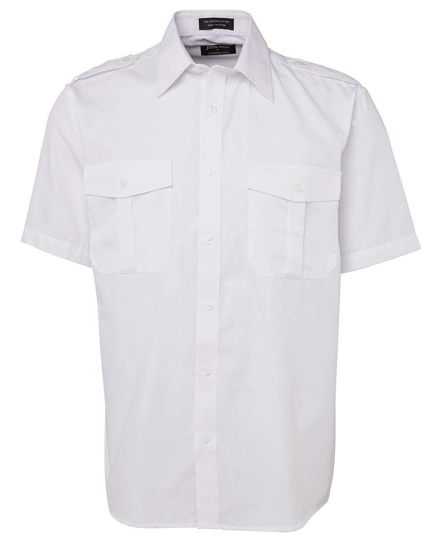 JB's Wear-Jb's Epaulette Gents Shirt-White S/S / S-Uniform Wholesalers - 4