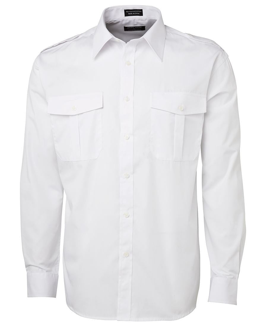 JB's Wear-Jb's Epaulette Gents Shirt-White L/S / S-Uniform Wholesalers - 6
