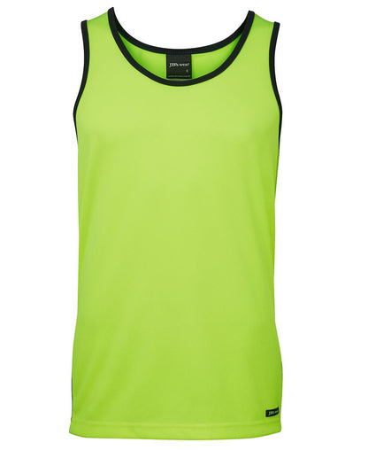 JB's Wear-JB's Hi Vis Contrast Singlet - Adults-Lime/Navy / XS-Uniform Wholesalers - 2