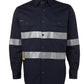 JB's Wear-JB's Hi Vis (D+N) Long Sleeve 190g Shirt With Tape - Adults-Navy / XS-Uniform Wholesalers - 4