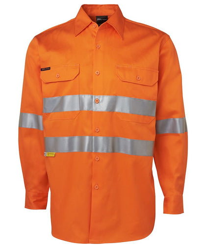 JB's Wear-JB's Hi Vis (D+N) Long Sleeve 190g Shirt With Tape - Adults-Orange / XS-Uniform Wholesalers - 5