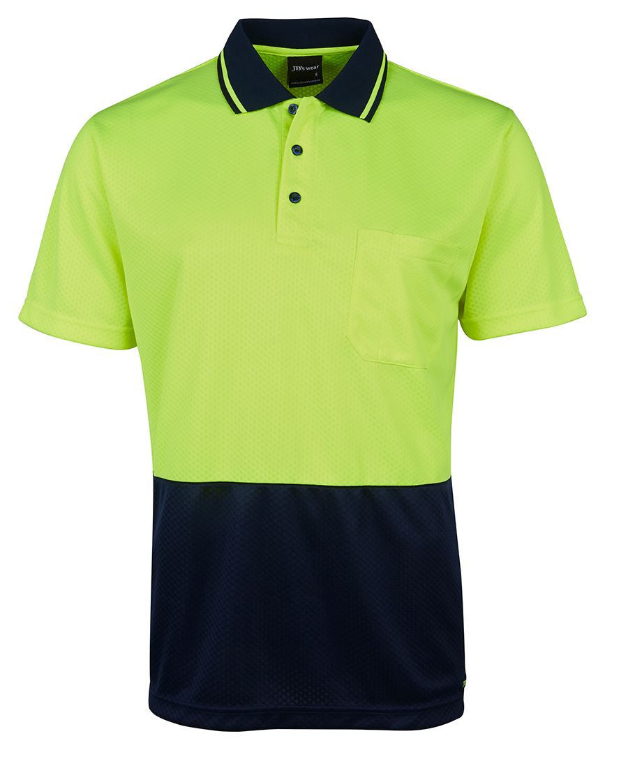 JB's Wear-JB's Hi Vis Jacquard Non Cuff Polo-Lime/Navy / XS-Uniform Wholesalers - 2