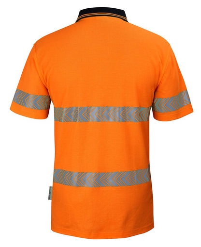 JBs Wear Hi Vis (D+N) Cotton Back S/S Segmented Tape Polo (6HMSS)