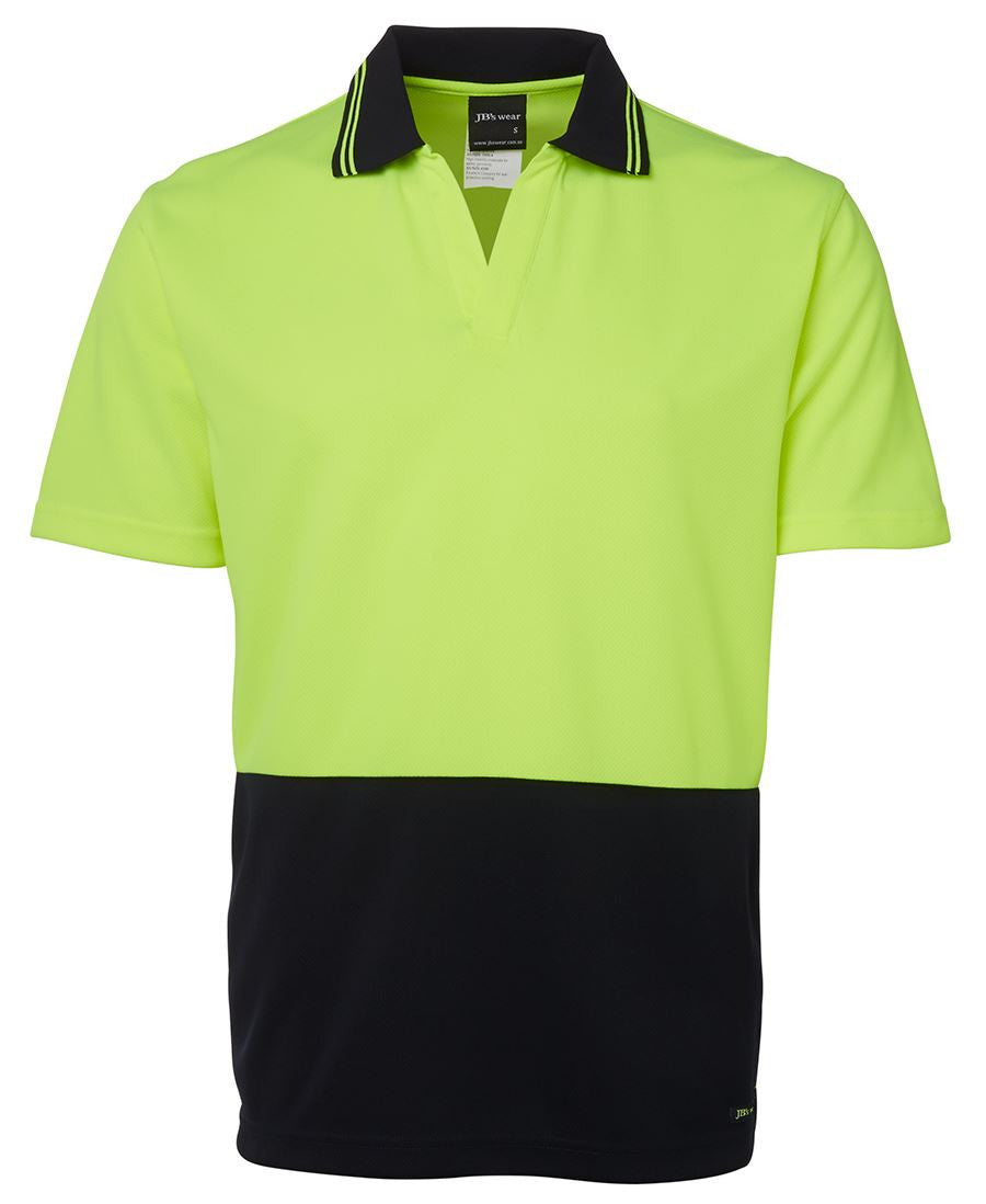 JB's Wear-JB's Hi Vis S/S Non Button Polo-Lime/Navy / XS-Uniform Wholesalers - 2