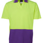 JB's Wear-JB's Hi Vis S/S Non Button Polo-Lime/Purple / XS-Uniform Wholesalers - 3