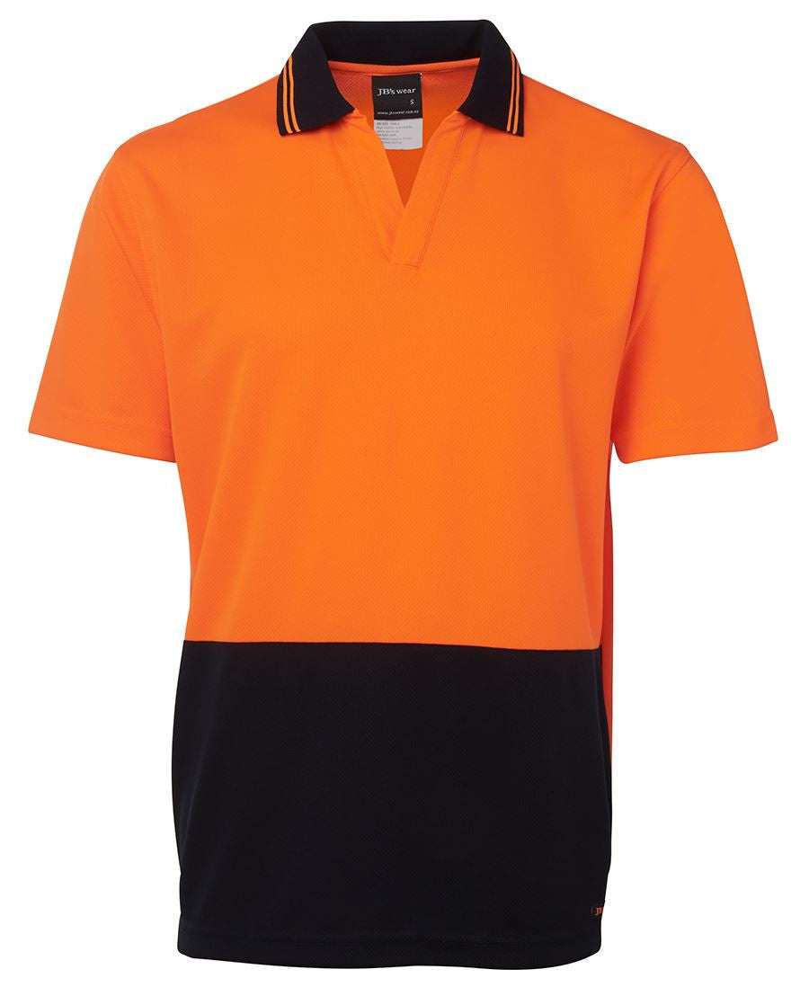 JB's Wear-JB's Hi Vis S/S Non Button Polo-Orange/Navy / XS-Uniform Wholesalers - 4