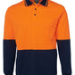 JB's Wear-Jb's Hi Vis Long Sleeve Cotton Back Polo - Adults-XS / Orange/Navy-Uniform Wholesalers - 3
