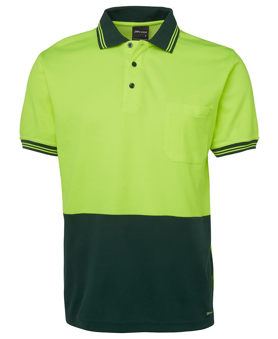 JB's Wear-Jb's Hi Vis Short Sleeve Cotton Back Polo - Adults-Lime/Bottle / XS-Uniform Wholesalers - 2