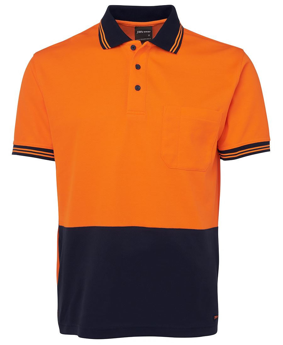 JB's Wear-Jb's Hi Vis Short Sleeve Cotton Back Polo - Adults-Orange/Navy / XS-Uniform Wholesalers - 5