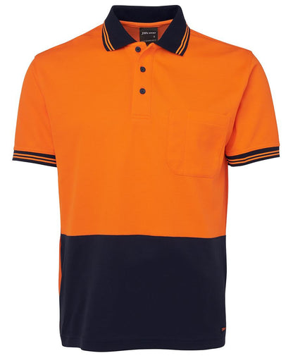 JB's Wear-Jb's Hi Vis Short Sleeve Cotton Back Polo - Adults-Orange/Navy / XS-Uniform Wholesalers - 5