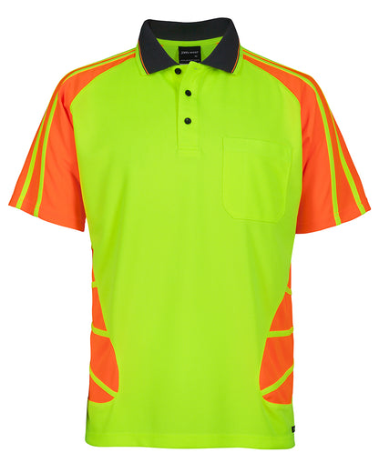 JBs Wear Hi Vis Short Sleeve Spider Polo - Adults (6HSP)