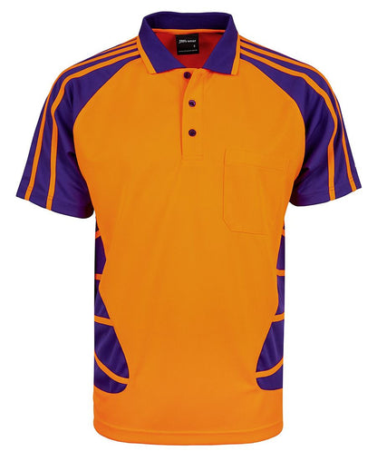 JB's Wear-Jb's Hi Vis Short Sleeve Spider Polo - Adults-Orange/Purple / XS-Uniform Wholesalers - 10