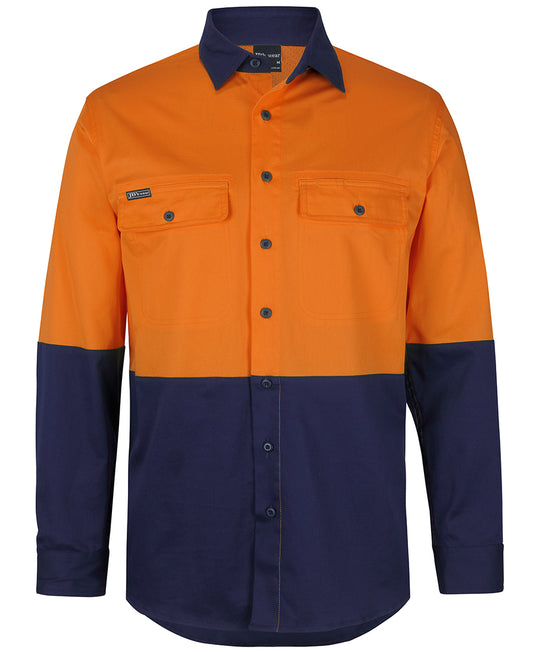 JB'S Hi Vis L/S Stretch Work Shirt 