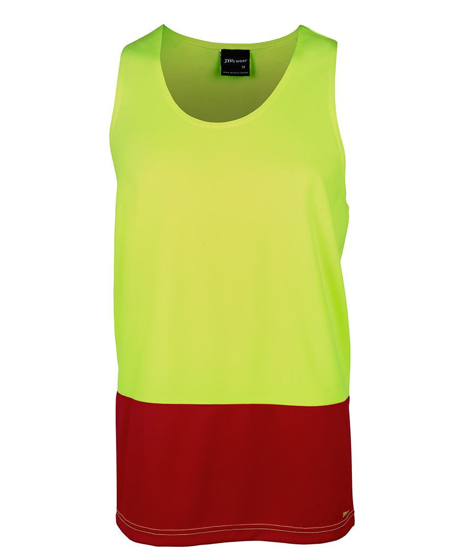 JB's Wear-Jb's Hi Vis Traditional Singlet - Adults-Lime/Red / XS-Uniform Wholesalers - 2