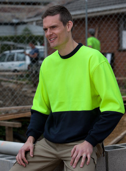 JB's Wear-JB's Hi Vis Fleecy Crew - Adults--Uniform Wholesalers - 3